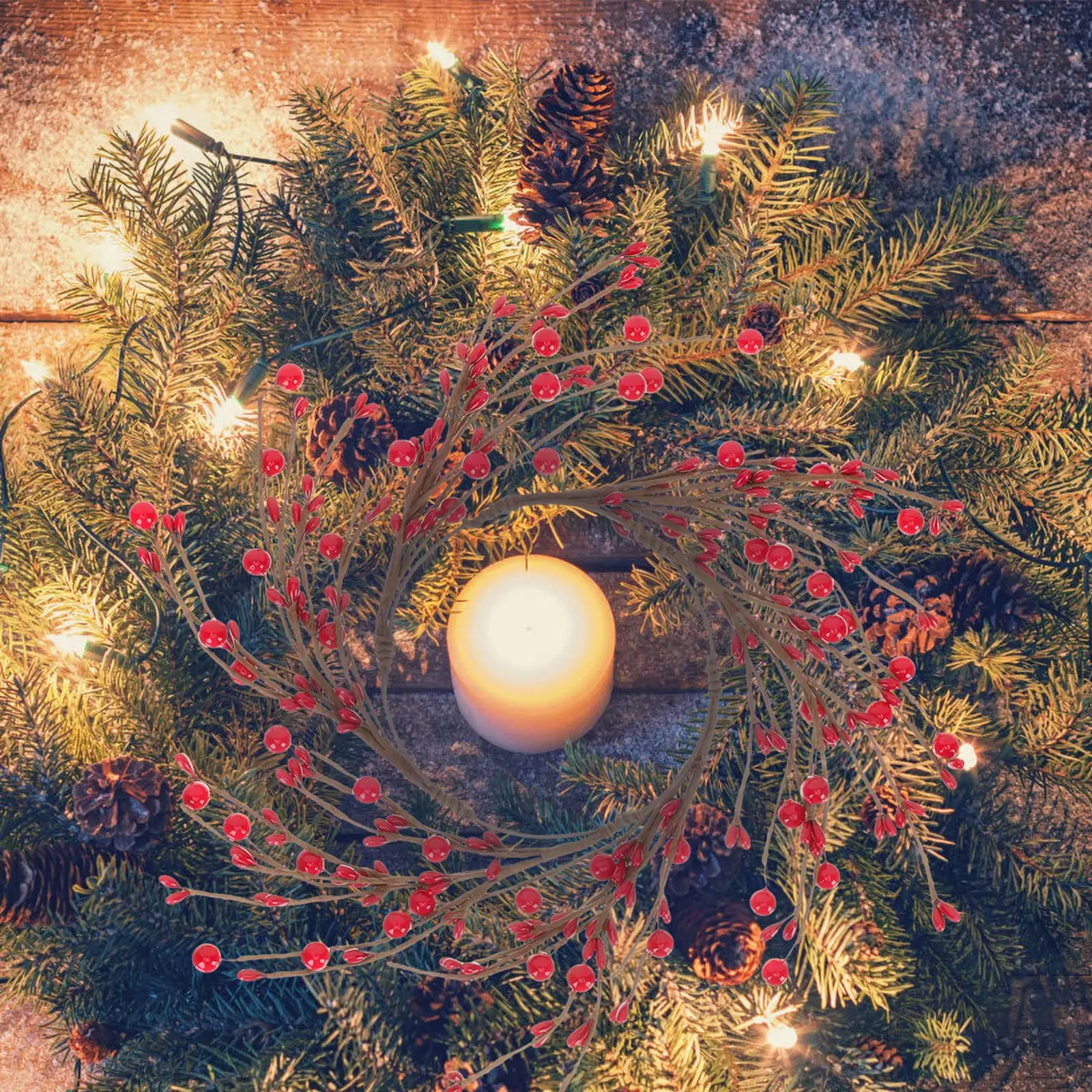 

Xmas Red Berries Wreath Simple Lovely Classic Design Door Hanging Christmas Decor Egg Ring Party Ornament