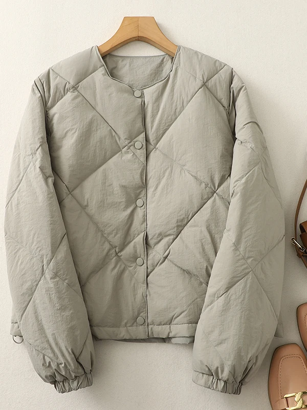 

Новая женская повседневная свободная укороченная куртка-пуховик 2025 года с хлопковыми вставками и стразами, цветная, простая, стройнящая фигуру