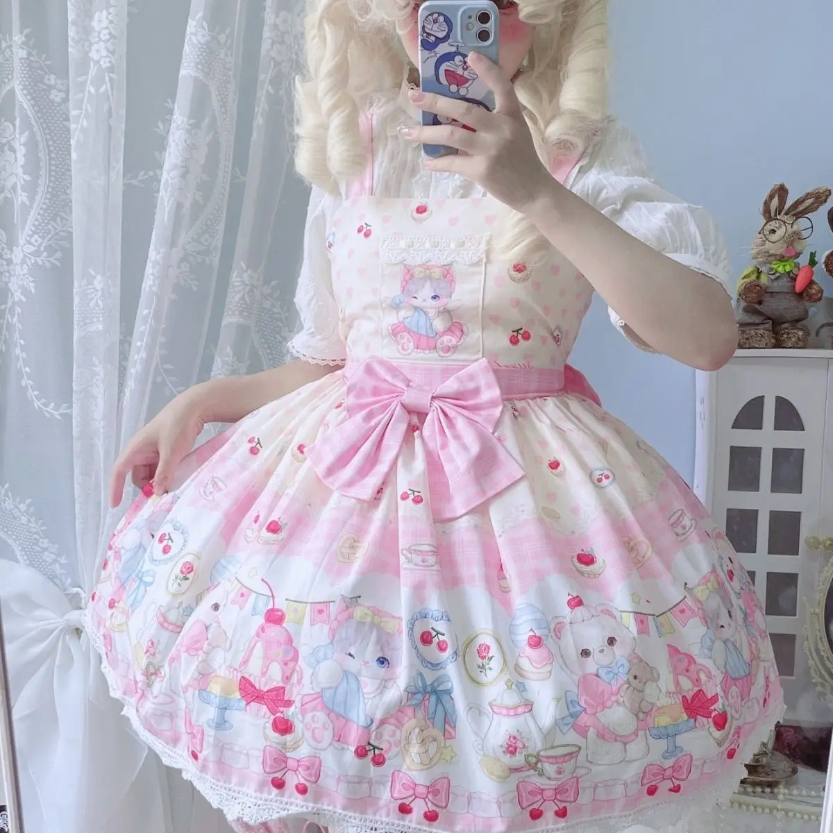 

Full new product lolita skirt original design Lolita dress high waist strap summer clothing for women