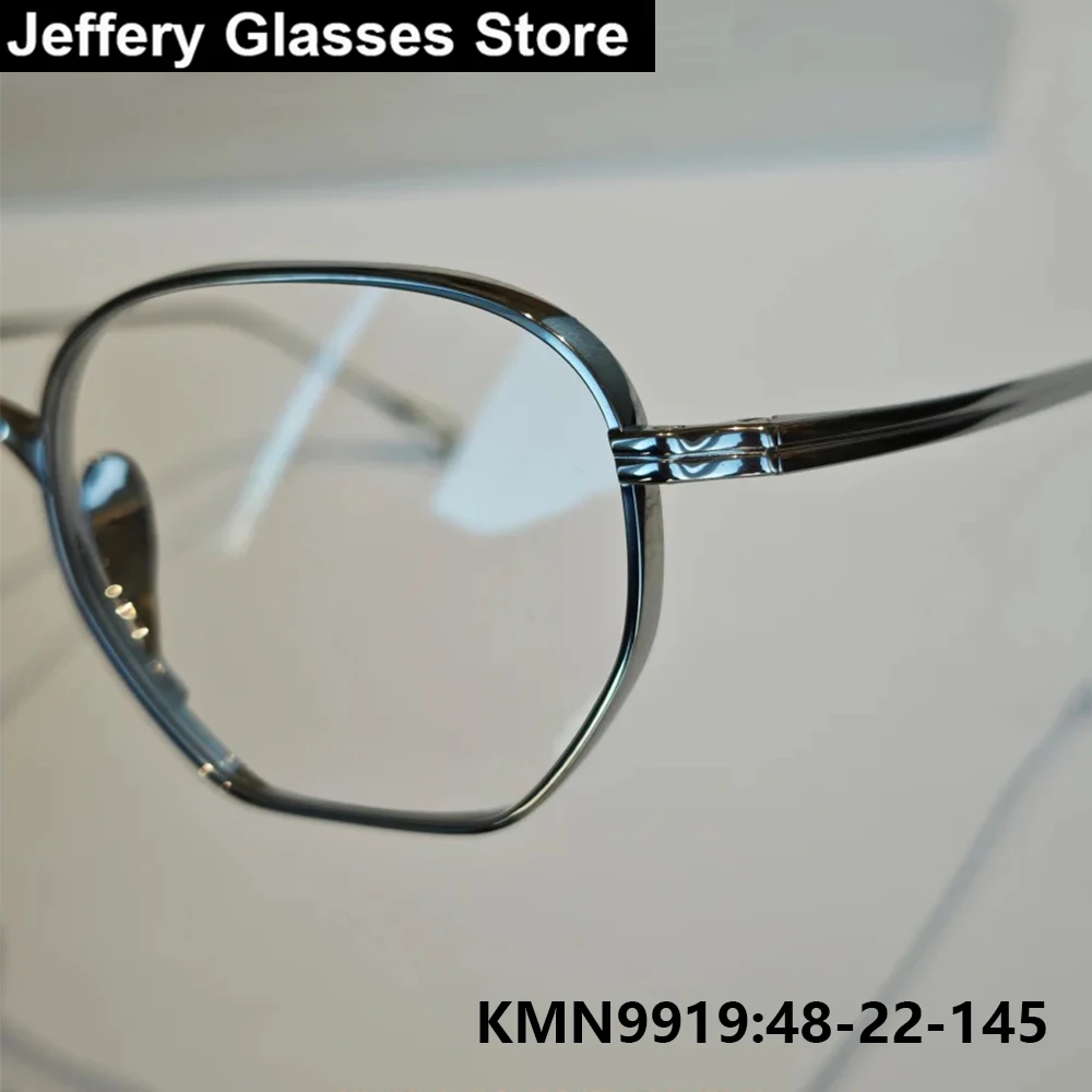 Japaness Brand Men Polygon Glasses Frames KMN9919 Irregular Titanium Ultralight  Optical Eyeglasses Handmade Myopia Spectacles