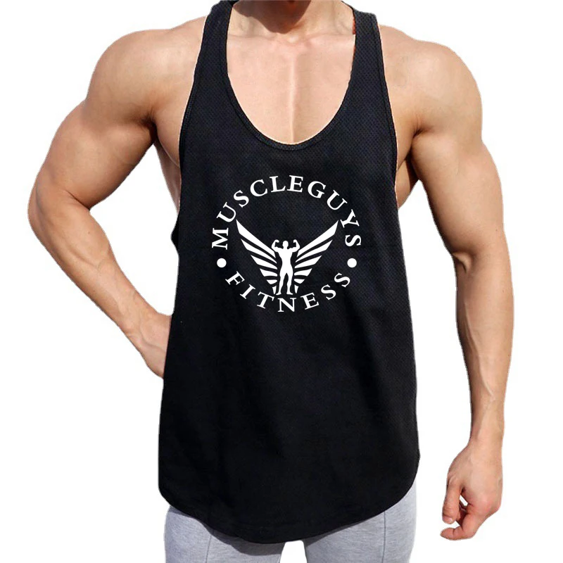

Спортивные майки Muscleguys для мужчин: быстросохнущие сетчатые топы для бодибилдинга, безрукавки для фитнеса, одежда для спортзала