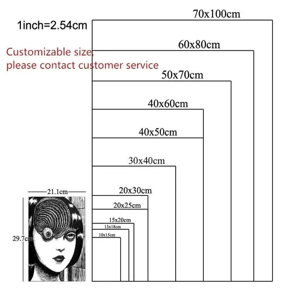 

Poster HD Anime Hot Theme Singer/OST/Movie-Waterproof Self-Stick Home Decor Anime K-Kawakami Tomie Dark style