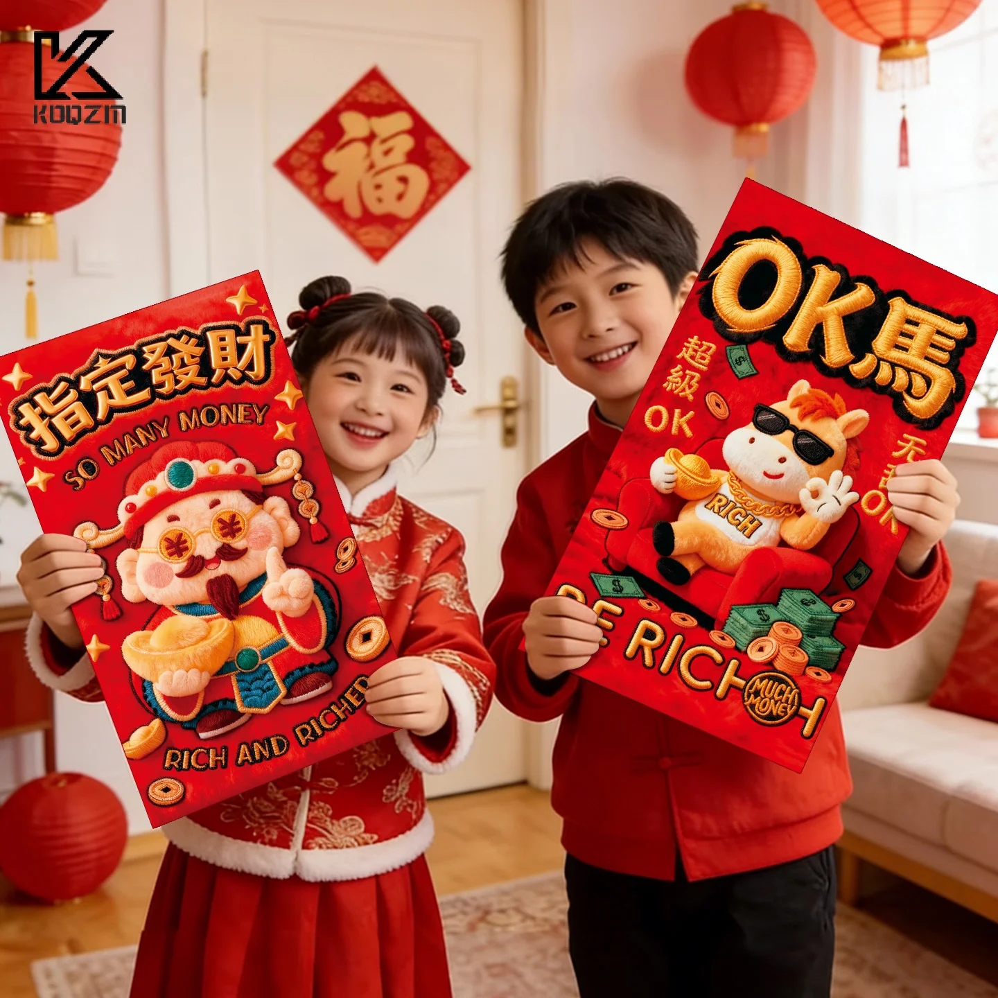 

Creative Suprise Big Hongbag Horse Year Red Envelope Birthday Red Pouch Chinese Traditional Lucky Money Pouch 2026 New Year Gift