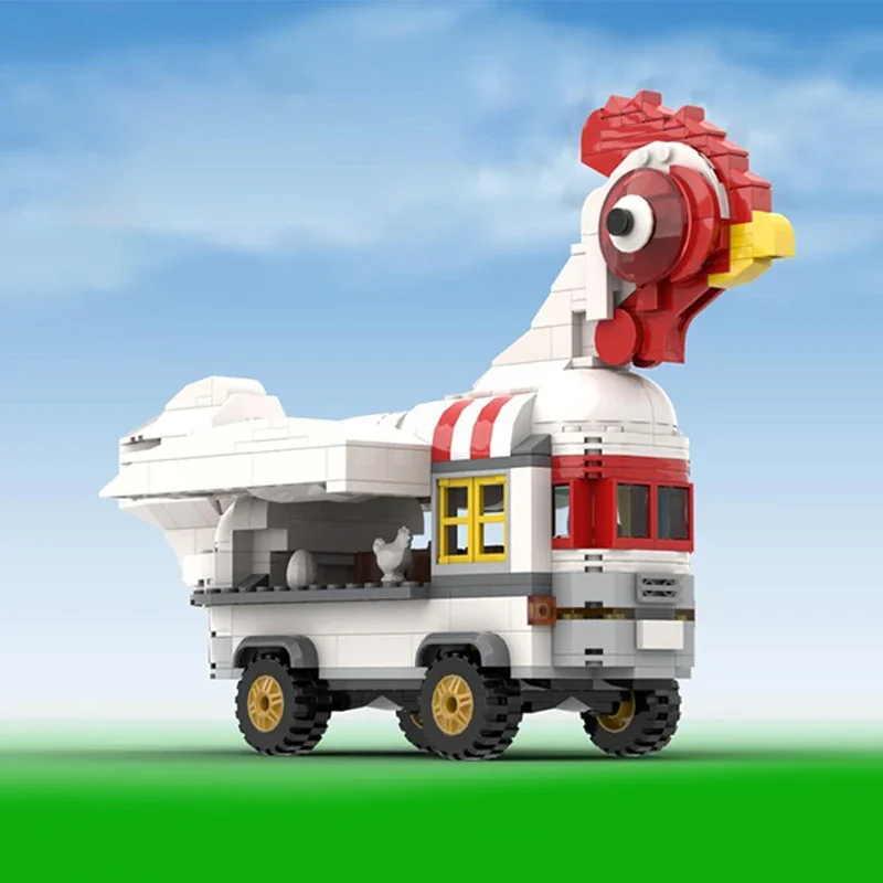 439pcs  MOC Chicken Car Funny Car Model Creative Puzzle Building Blocks Toy  Holiday Gifts