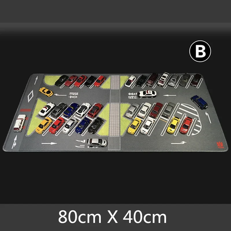 

1:64 Scale 80X40cm Car Scene Mat Road Scene Accessory Parking Lot Mat For Diecast Car Toy Display Vehicle Mouse Pad Shows Fans