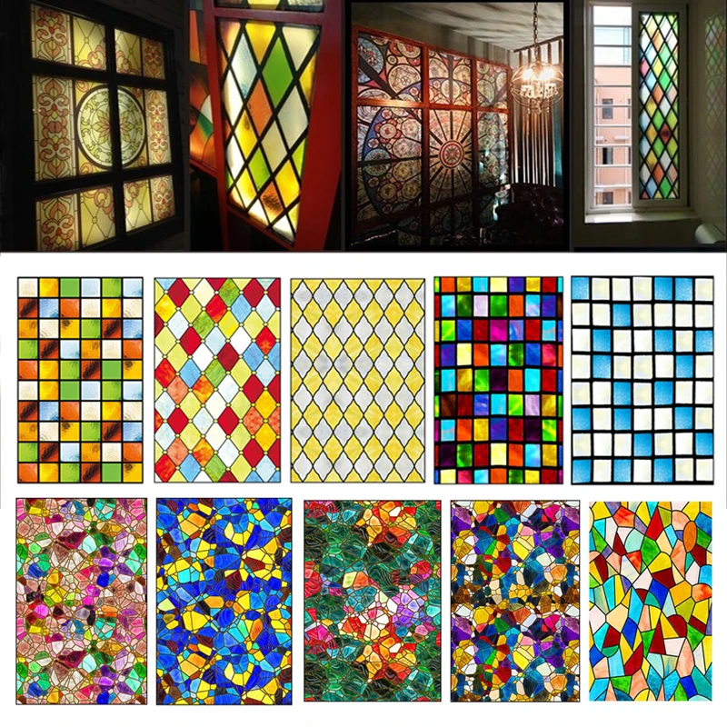 Window Privacy Film Self-adhesive Static Clings 3D Decorative Flower Window Film Stained Pvc Glass Window Stickers For Home