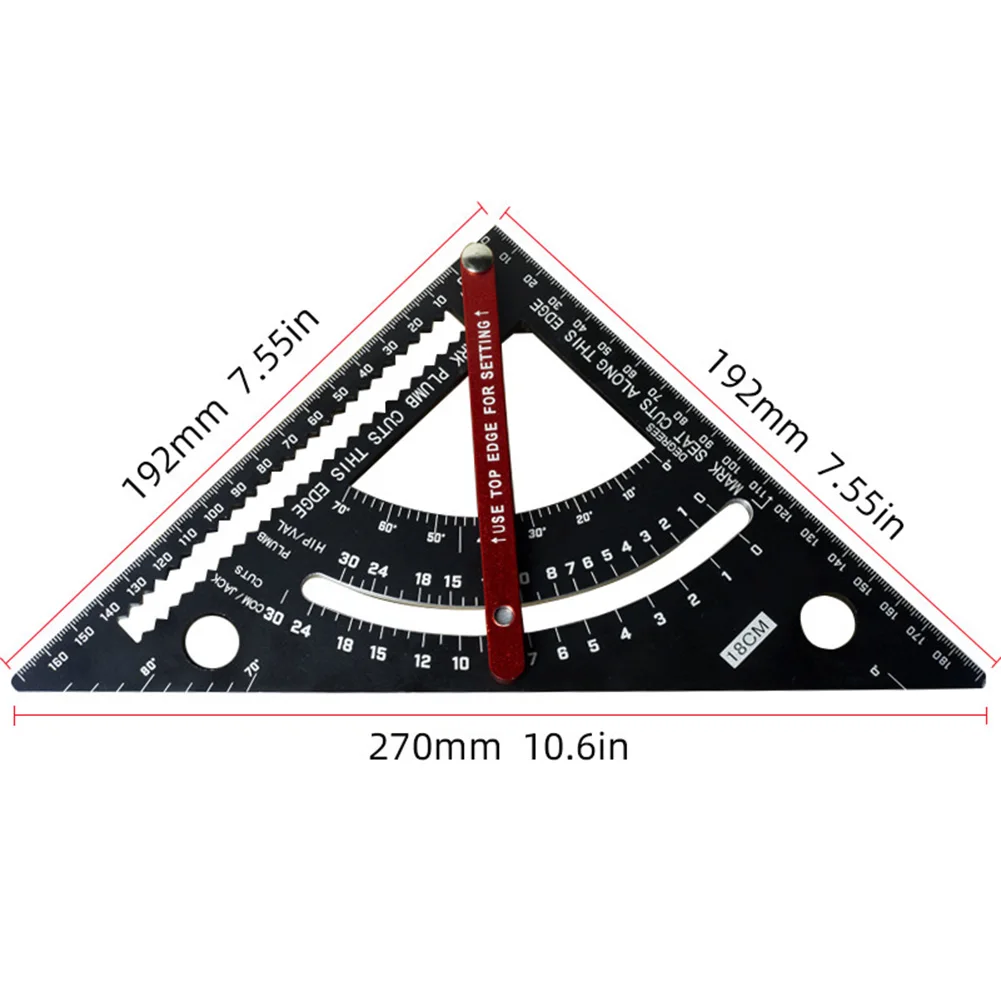 Kwadrat ze stopu aluminium Regulowany kwadrat do obróbki drewna Wiele zastosowań do obróbki drewna Precyzyjne narzędzie do pozycjonowania