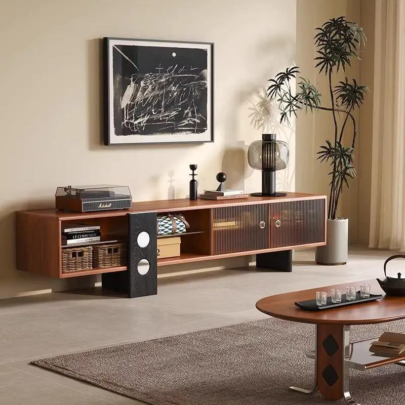 

2026 new medieval TV cabinet retro simple wall storage locker small apartment living room TVcabinet