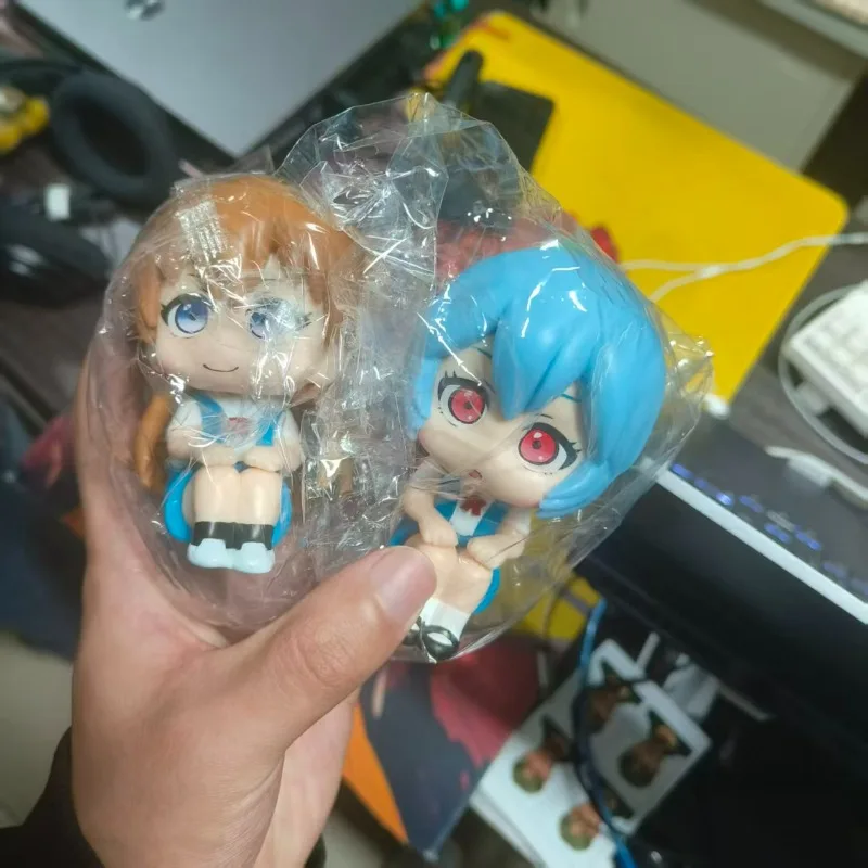 EVA Evangelion Rei Ayanami Asuka Chibi Figure, Cute Big Head Sitting Anime Figures, Car Dashboard Ornament Kawaii Decoration view 5