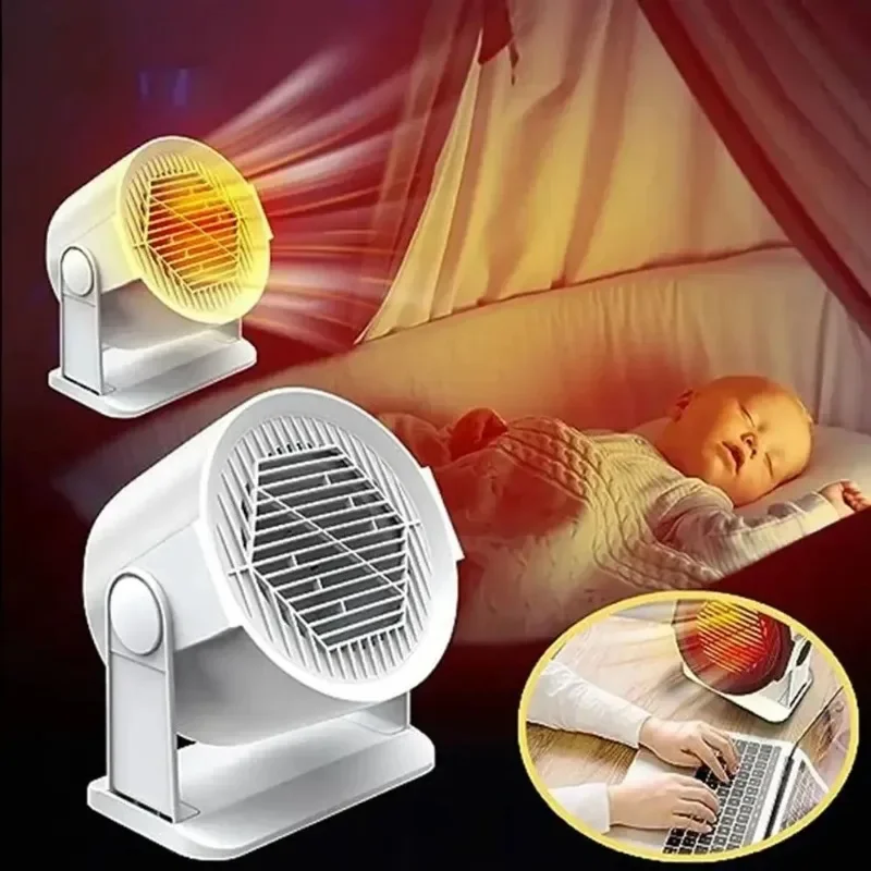 Small Electric Heater Air Heater Cold and Warm Heater for The Home Desktop Office Desktop Portable Heating Fan Portable Indoor