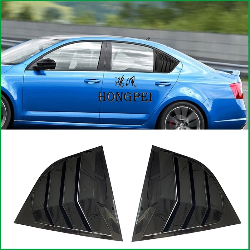 

Car Styling Rear Window Louver Shutters Vent Cover Trim For Skoda Octavia 3 A7 Sedan 2013 2014 2015 2016-2018 Auto Accessories