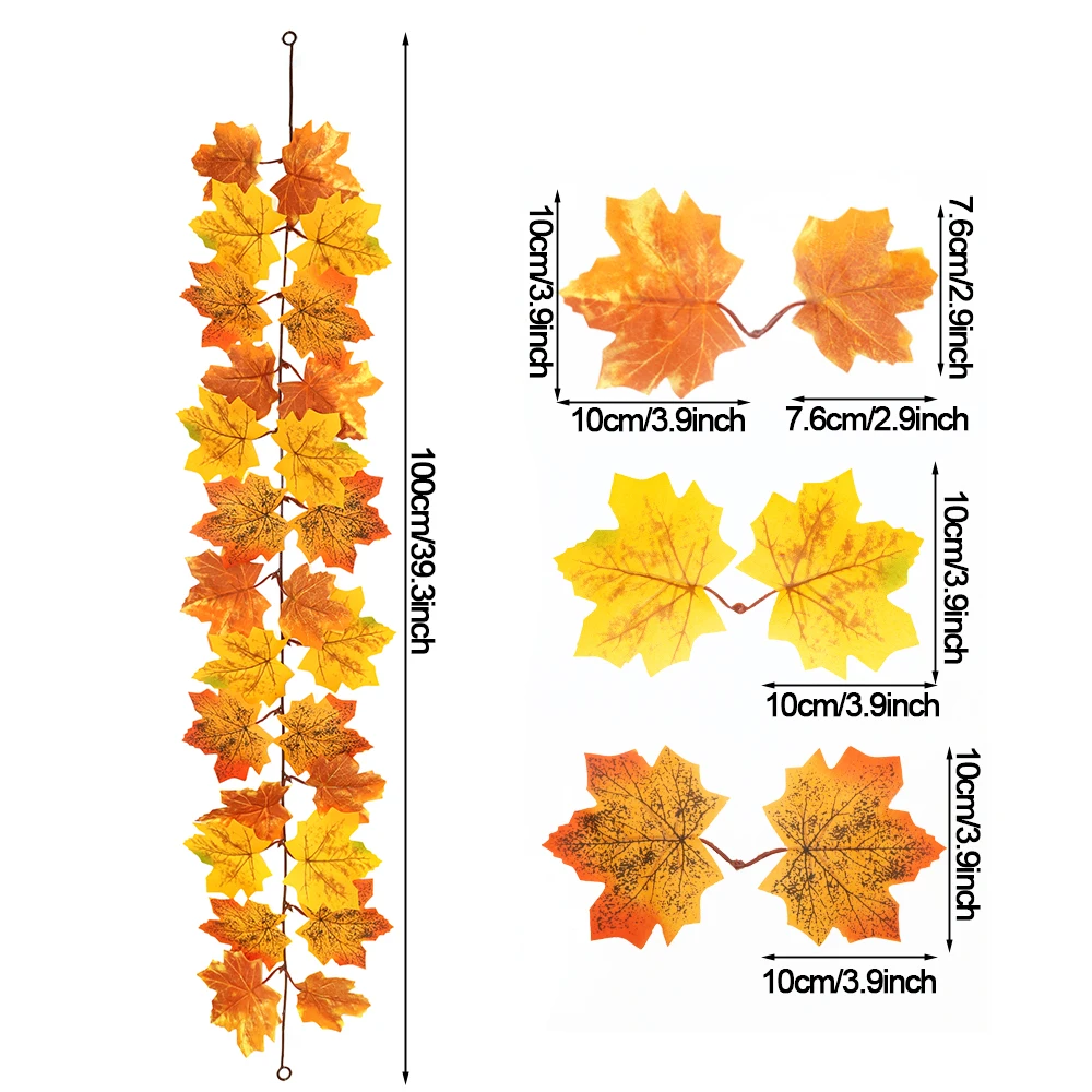 Thanksgiving Dekorationen Herbst Ahorn Rebe Girlande Künstliche Herbst Herbst Laub Girlande Hochzeit Kamin Dekor Halloween Party – Detail 18