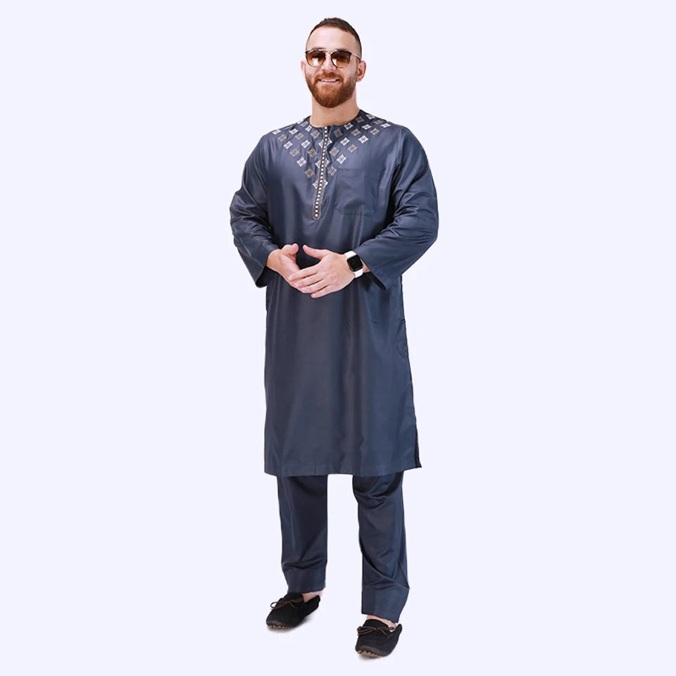 Muslim Men Clothing Abaya Musulmane Homme Kaftan Fashion Leisure Jubba Thobe Looser Dubai Saudi Arabia Pakistan Islamic Robe Eid