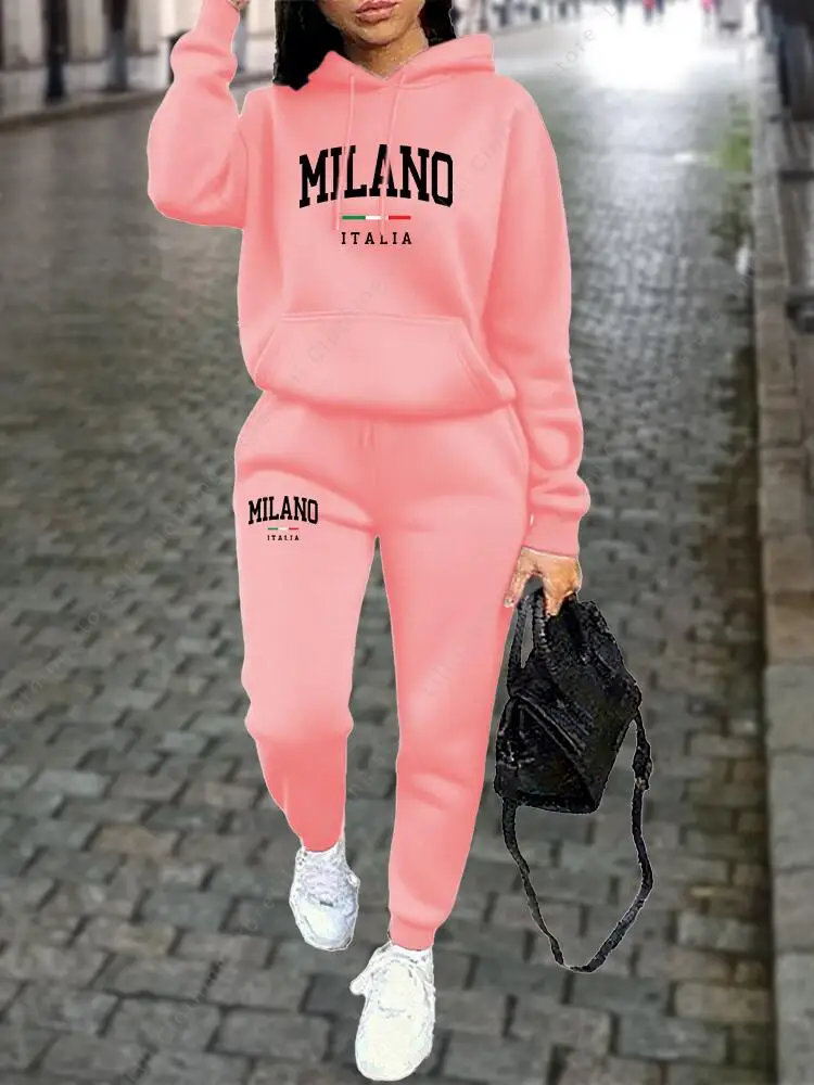2026 Men's and Women's Set, High-Quality Clothing, Athletic Pants, Hoodie Set, Two-Piece Winter-Spring Set, Women's Sportswear