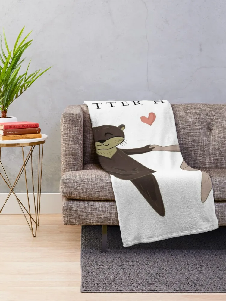 You're my otter half, Otter love, cute couple gift Throw Blanket Decorative Throw Luxury St Bed Warm Blankets