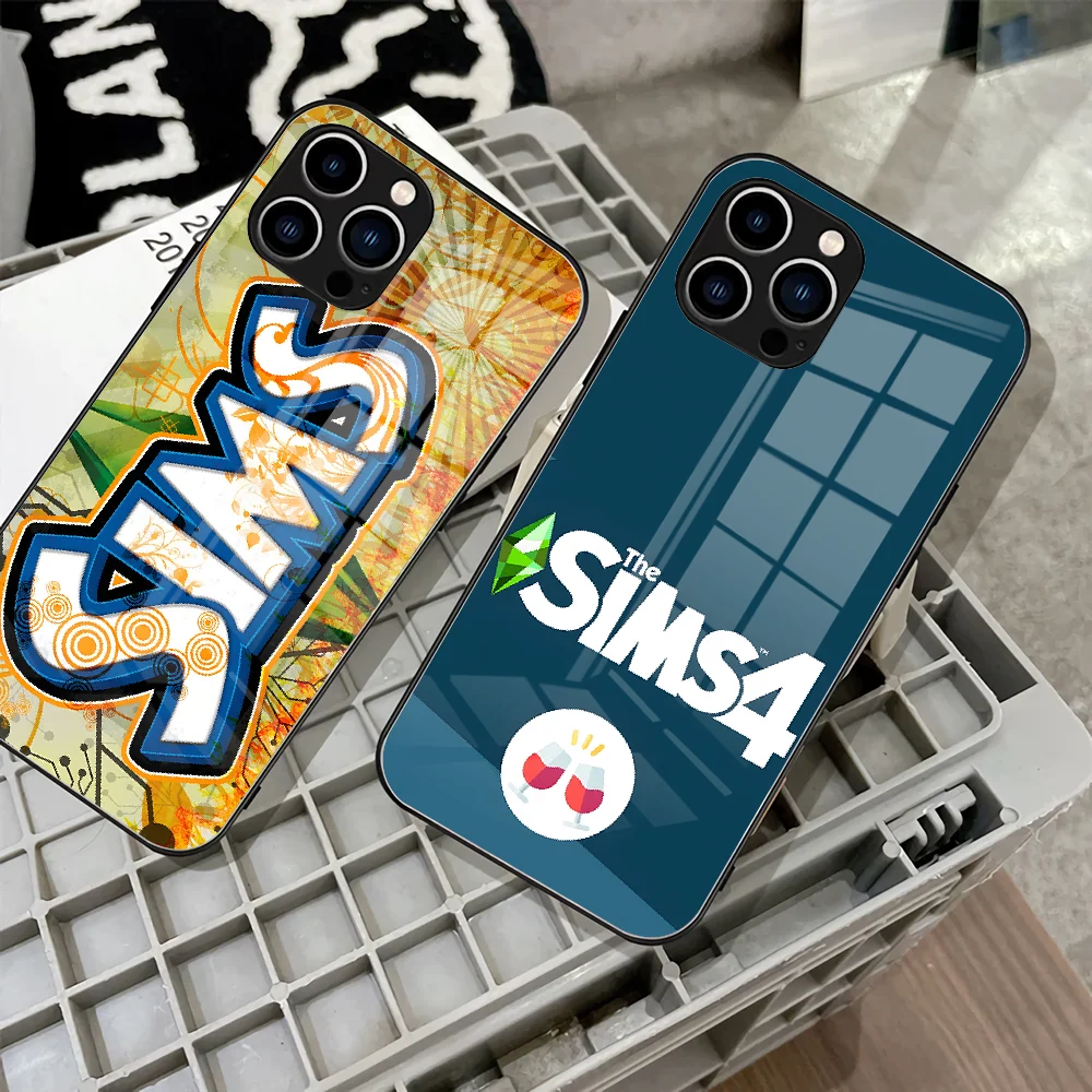 Game Sims 4 Phone Case 2023 For IPhone 15 14 Pro 13 11 12 XR XS MAX 7/8 X Plus 13 Black Glass Covers