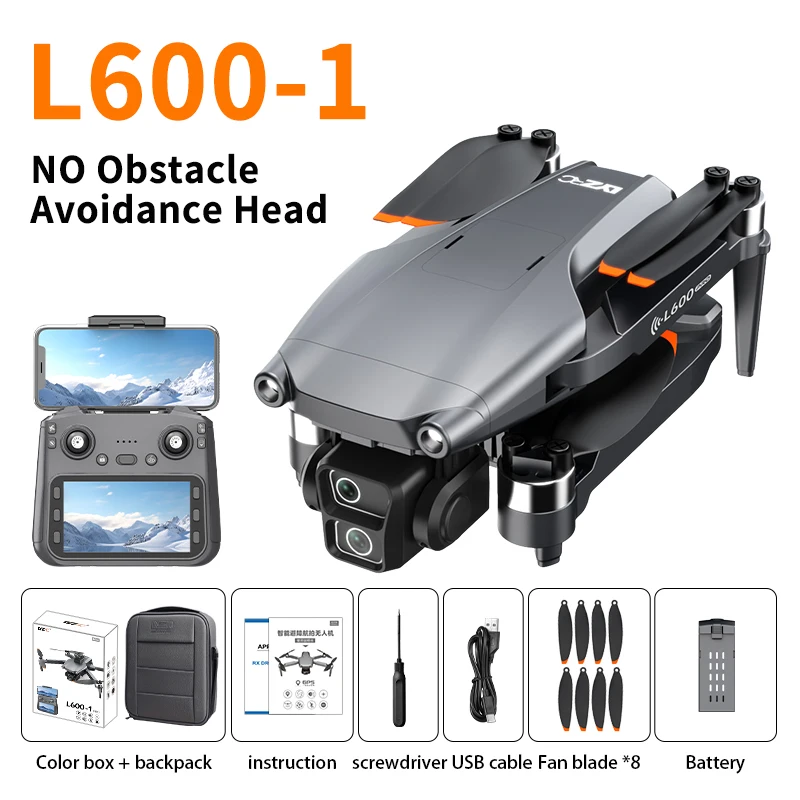 Nieuwe L600-1 GPS Drone Professionele 8K Camera Antenne FPV Borstelloos Obstakel vermijden met Groot Scherm Afstandsbediening Opvouwbare Dron