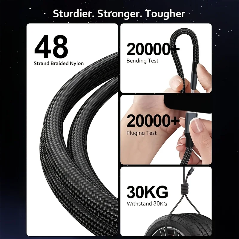 ASUS PD 60W Magnetyczny kabel USB C do Lightning z mocowaniem na magnes do iPhone 14 Pro Max 13, kabel do szybkiego ładowania i transmisji danych, w oplocie, z USB C na Lightning — zdjęcie produktu 6