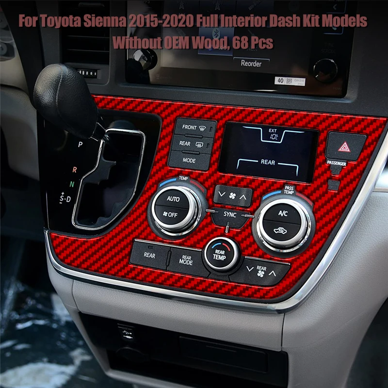 

Carbon Fiber Trim Sticker Interior Modified Car Accessories Car Decoration For Toyota Sienna 2015-2020