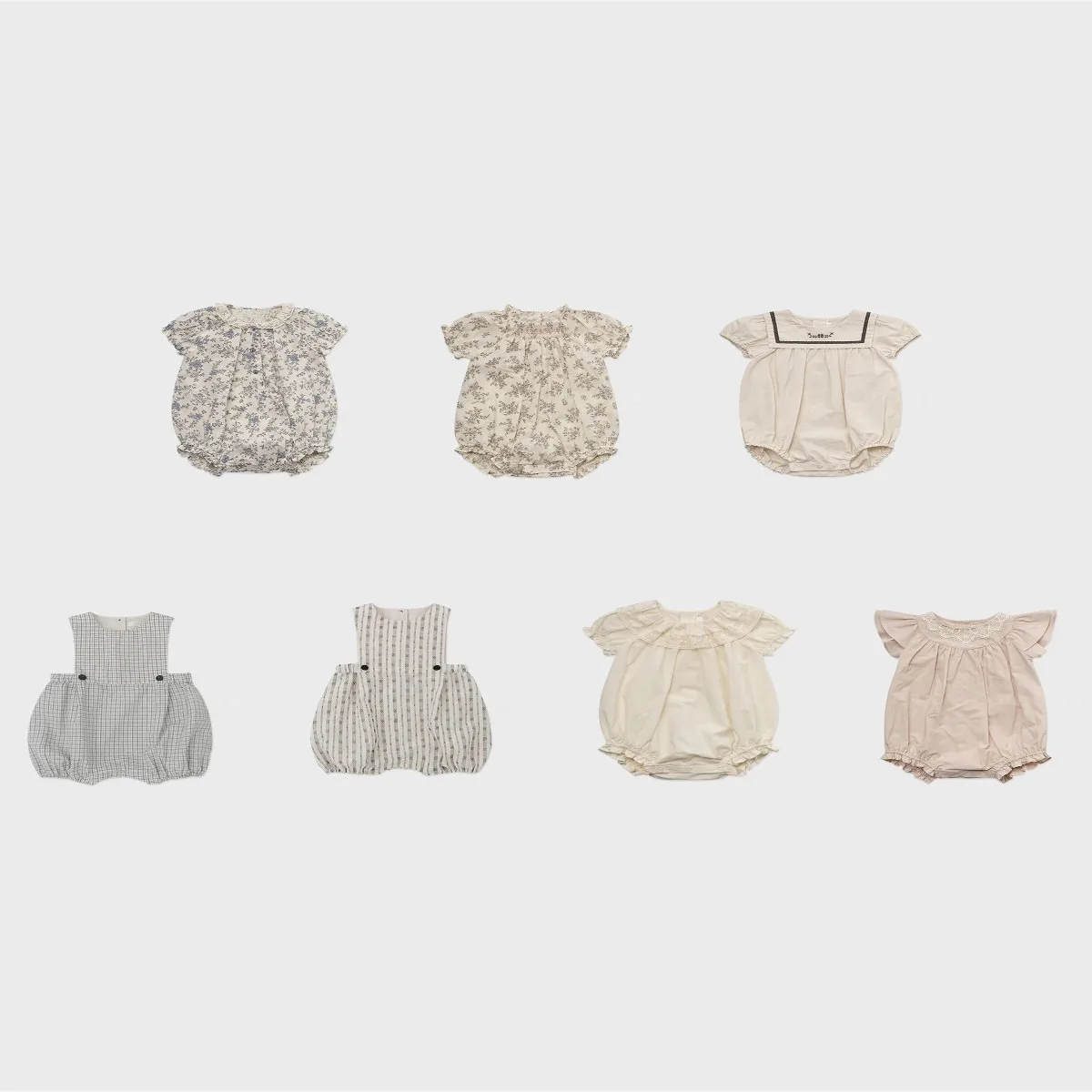 

Outdoor Kids Clothing 2026 Children Summer LOU Lace-trimmed Floral Print Blouse Baby Girl Bag Hip Clothes Baby Crawler Clothes