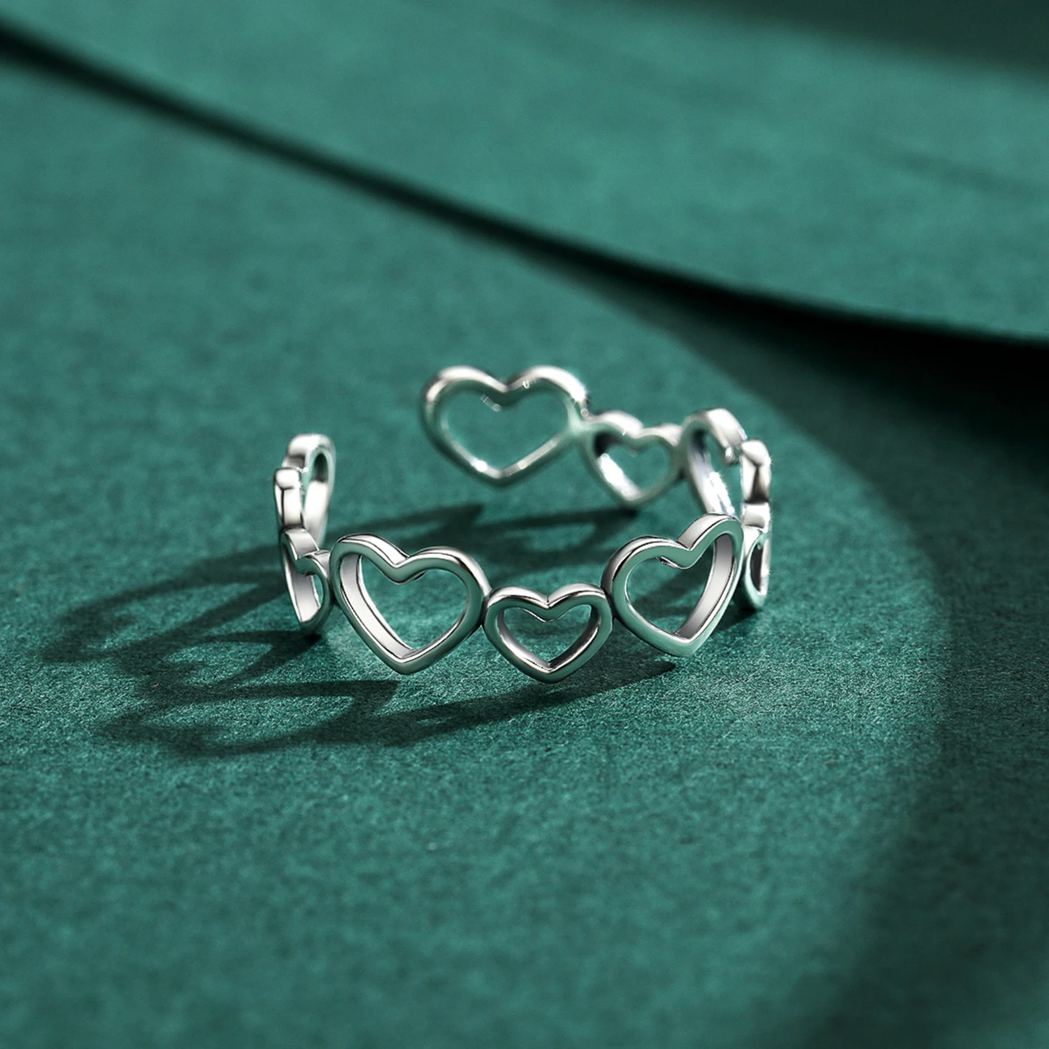 Modian Authentic 925 Sterling Silver Irregular Heart To Heart Ajustable Finger Rings Fashion Simple Fine Jewelry For Women Gift