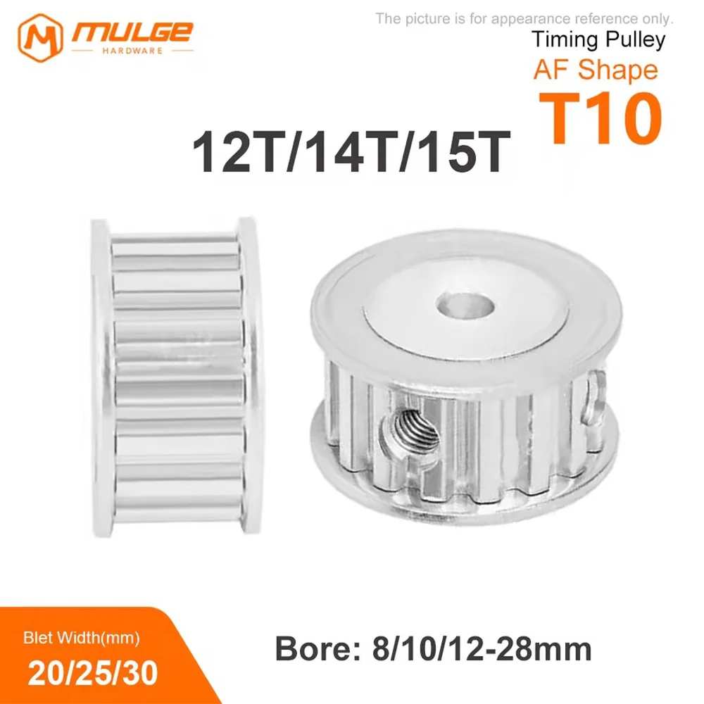 

T10-12T/14T/15T Timing Pulley Bore 8mm-28mm Teeth Pitch 10mm for belt Width 20/25/30mm T10 belt pulley