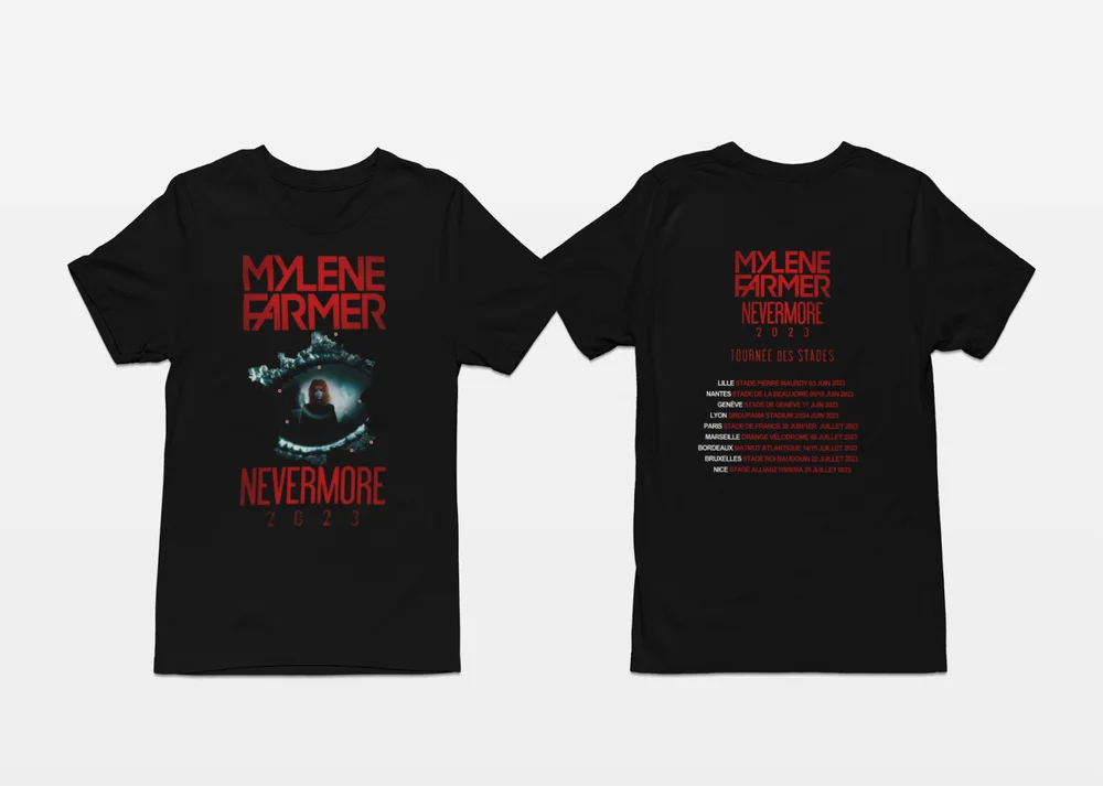 Mylene Farmer Stadium Tour 2023 T-Shirt Nevermore 2023 Tournée Des Stades Casual O-Neck Tee Shirts Streetwear