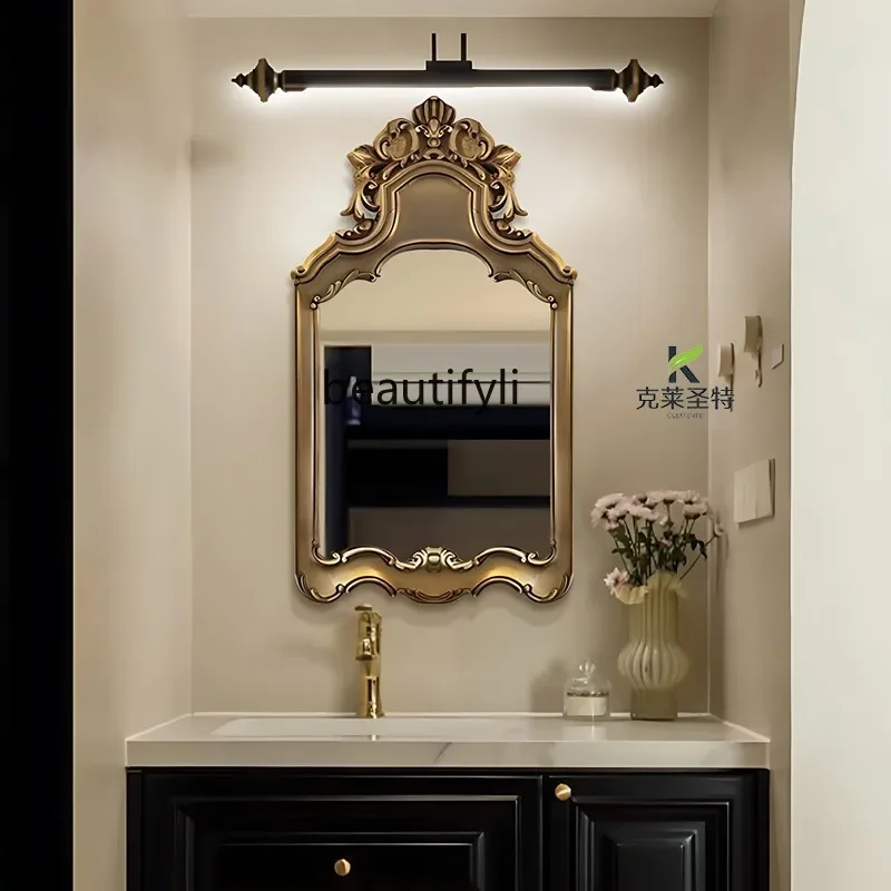 

French bedroom cosmetic mirror classical entrance decorative mirror bathroom wall bathroom mirror6239