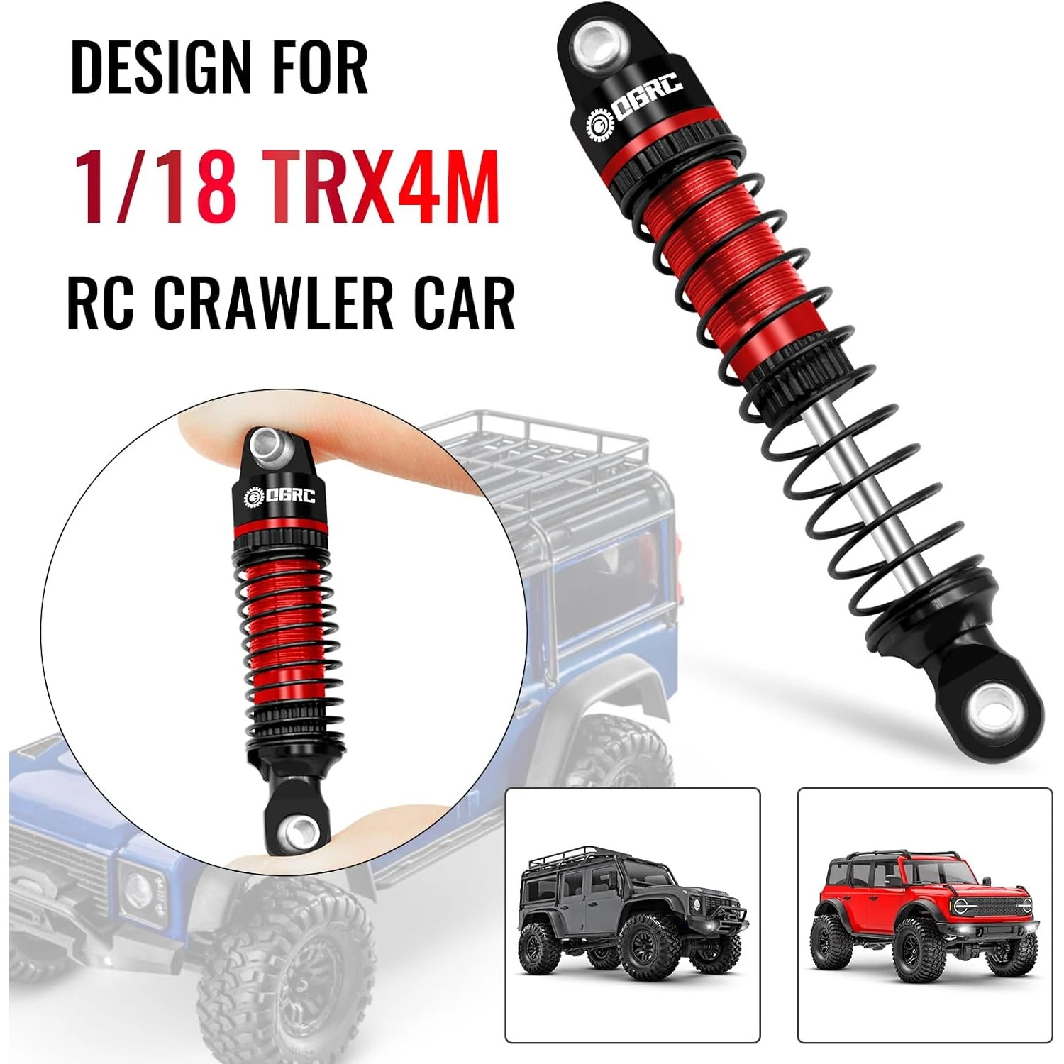 OGRC 60mm Oil Shock Absorbers Threaded Damper Threaded Shock Absorber for TRX4M 1/18 RC Crawler Car Parts Replace