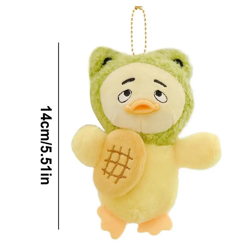 Duck Keychain Plush Toy Cartoon Duck Keyring Charm Soft Portable Key Rings Decoration For Bags Purse Backpacks Car Keys