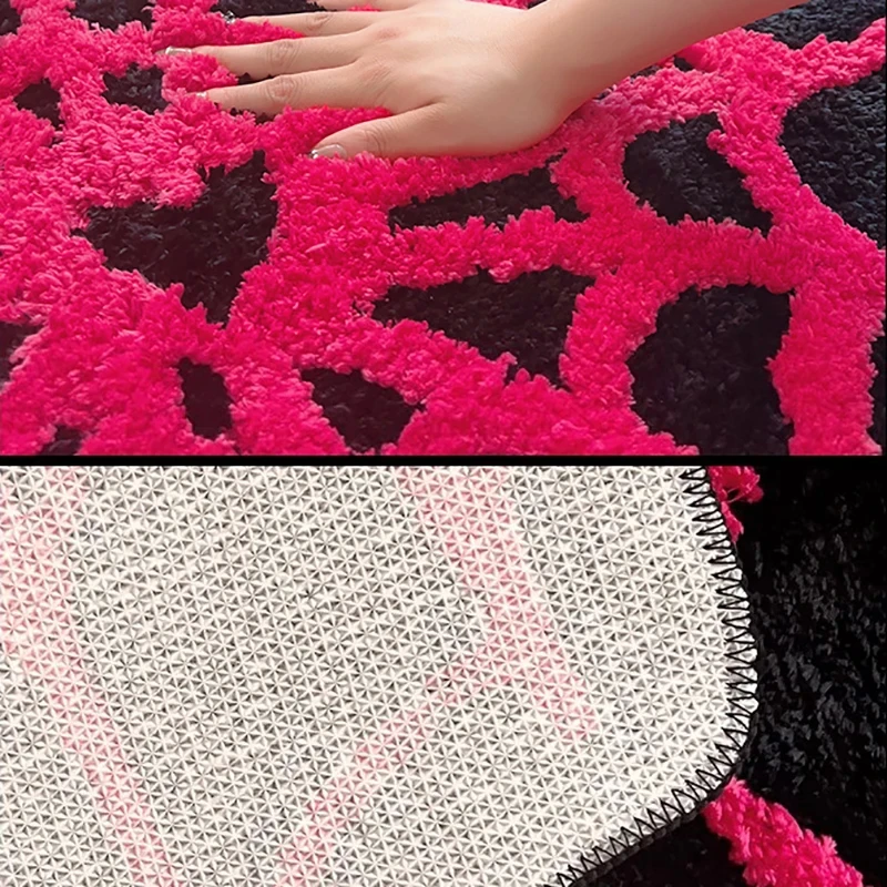 Spider Web Tufted Rug Doormat Carpet Tufted Rectangle Non-slip Bath Mat Soft Plush Fullfy Rug Home Decor Living Room Bedroom