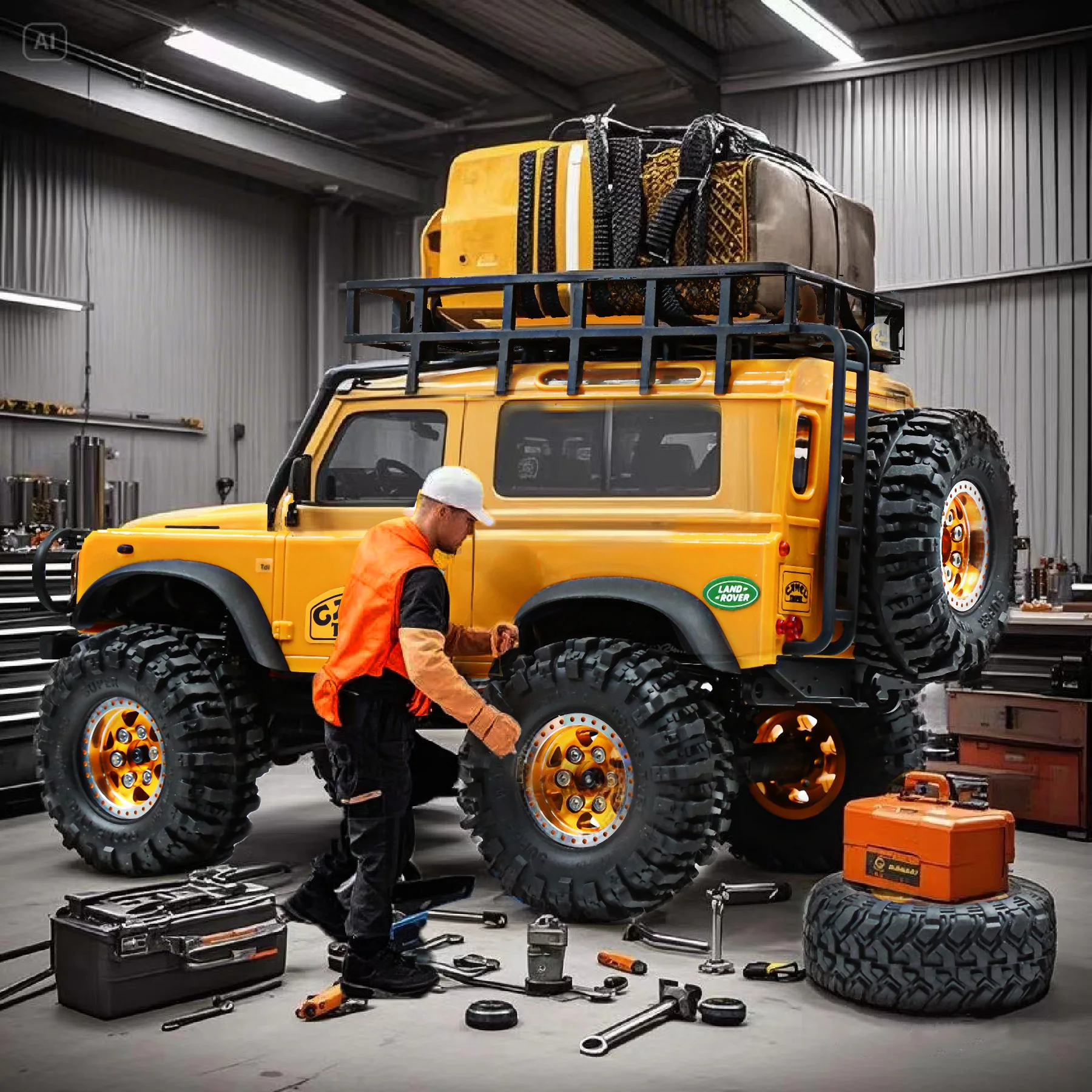 FMS FCX24M Camel Cup 4 Stück 55 mm Metall Beadlock Felge Gummireifen Set 1/24 RC Crawler Auto Upgrade Teile Zubehör