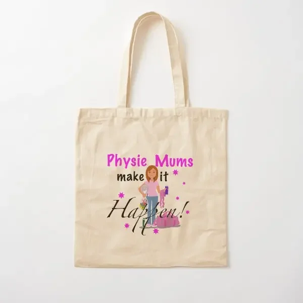 

Physie Mums Make It Happen Cotton Canvas Bag Shoulder Bag Shopper Fabric Tote Casual Women Foldable Travel Printed Ladies