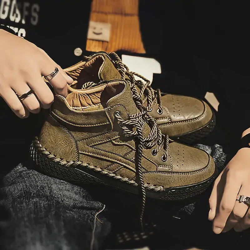 بدون كعب حذاء رجالي من الجلد الطبيعي باللون الأبيض كاجوال فاخر بدون كعب حذاء رياضي رجالي رياضي صحي مريح حقيقي