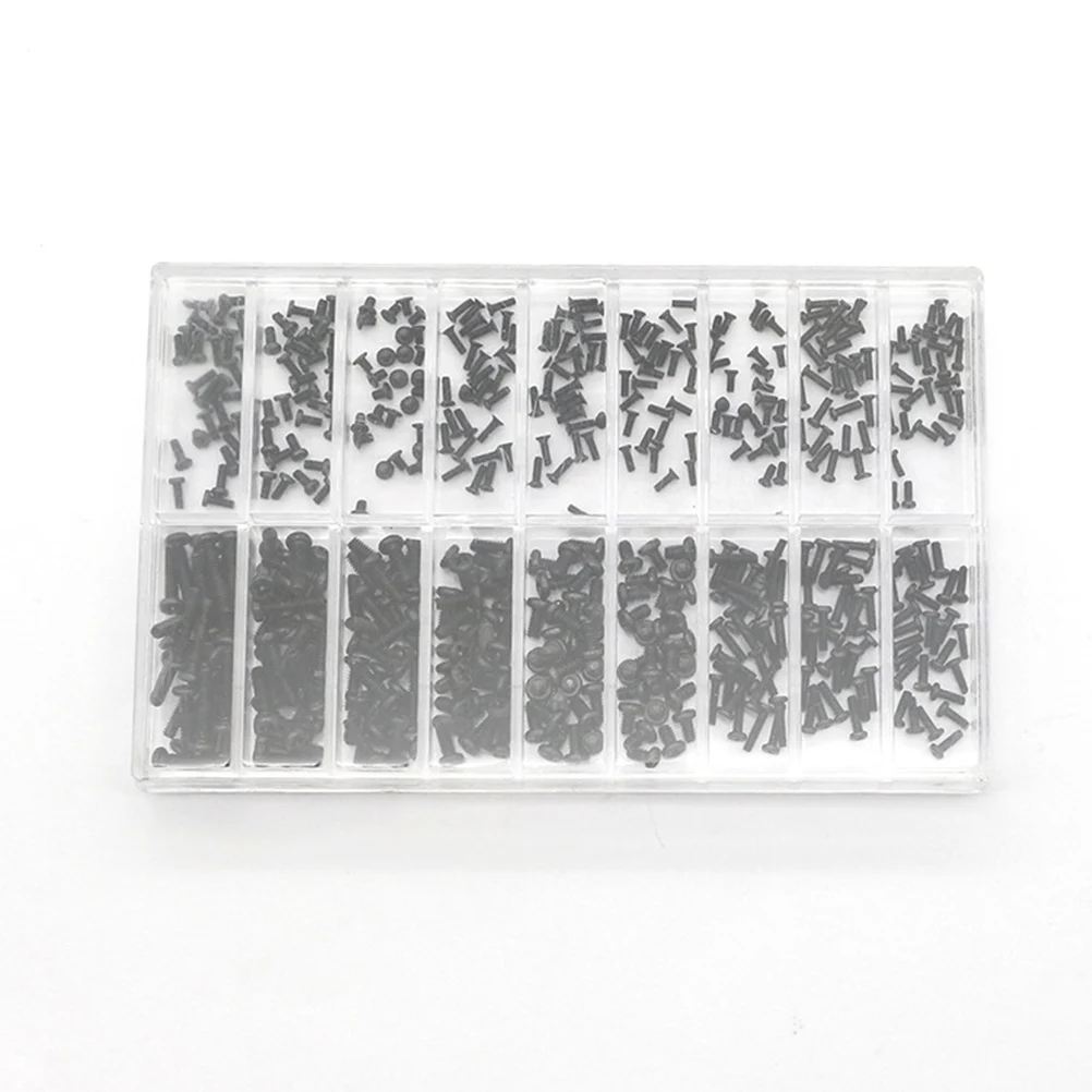 

500pcs Kit Glasses Repair Tool For Sunglasses Eyeglass Accessories Watch Repair Nose Screw Nut Set Storage Box Black Organized