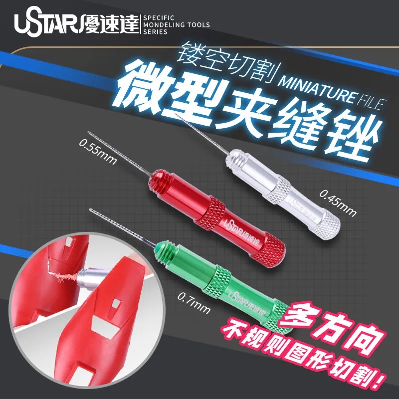 U-Star Micro Seam File Model Angle Detail Polishing Tool Multiple Mesh Count UA-90661~90663 3D Printer Parts