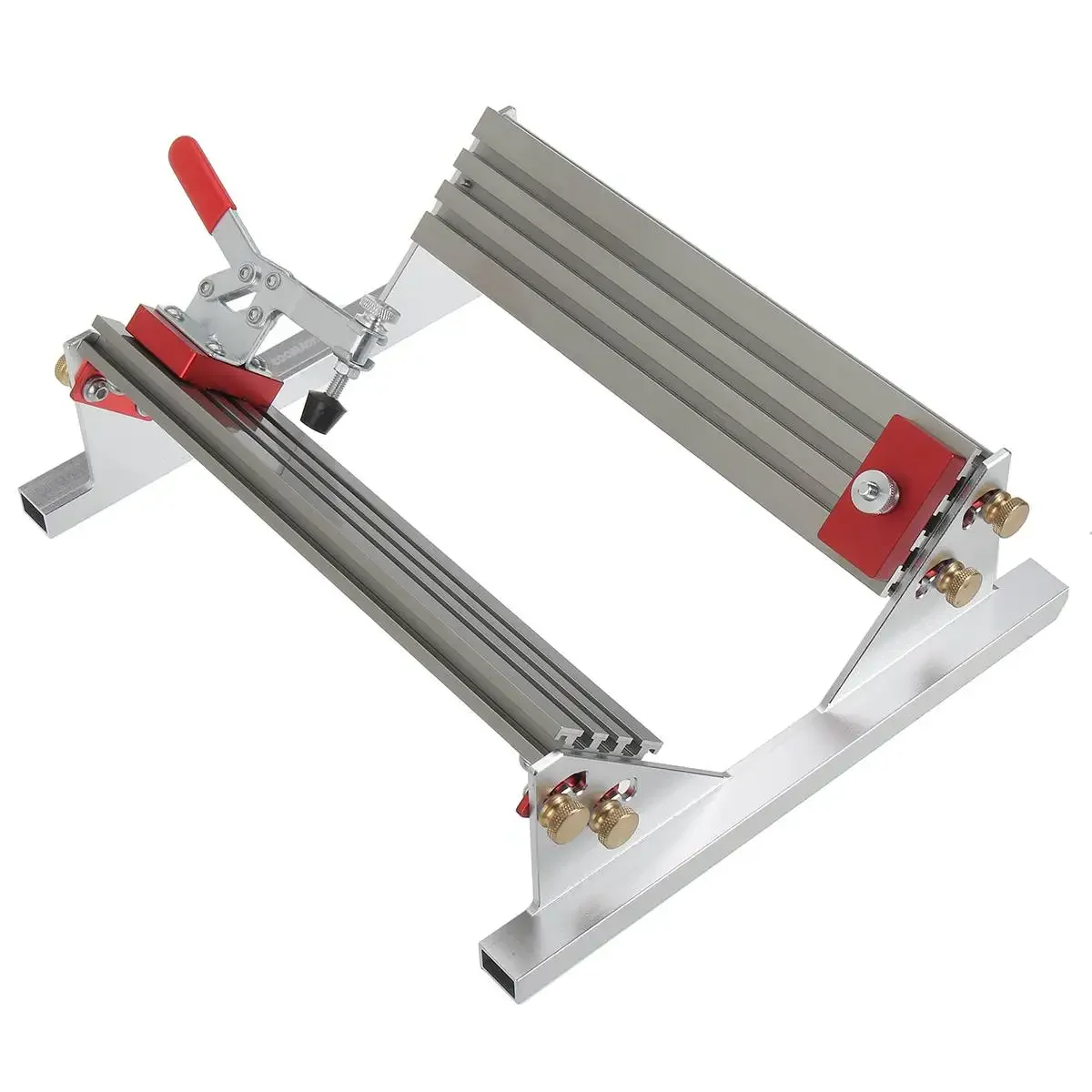 Adjustable Spline Jig for Table Saw & Router Table Aluminum Alloy 1/2 -16inch with 4 Molded Flip Stops Woodworking Clips