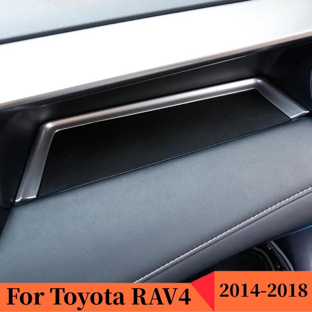 ABS Matte Styling Accessories Inner Right Storage Box Stripe Decorator Trim For Toyota RAV4 RAV 4 2013 2014 2015 2016 2017 2018