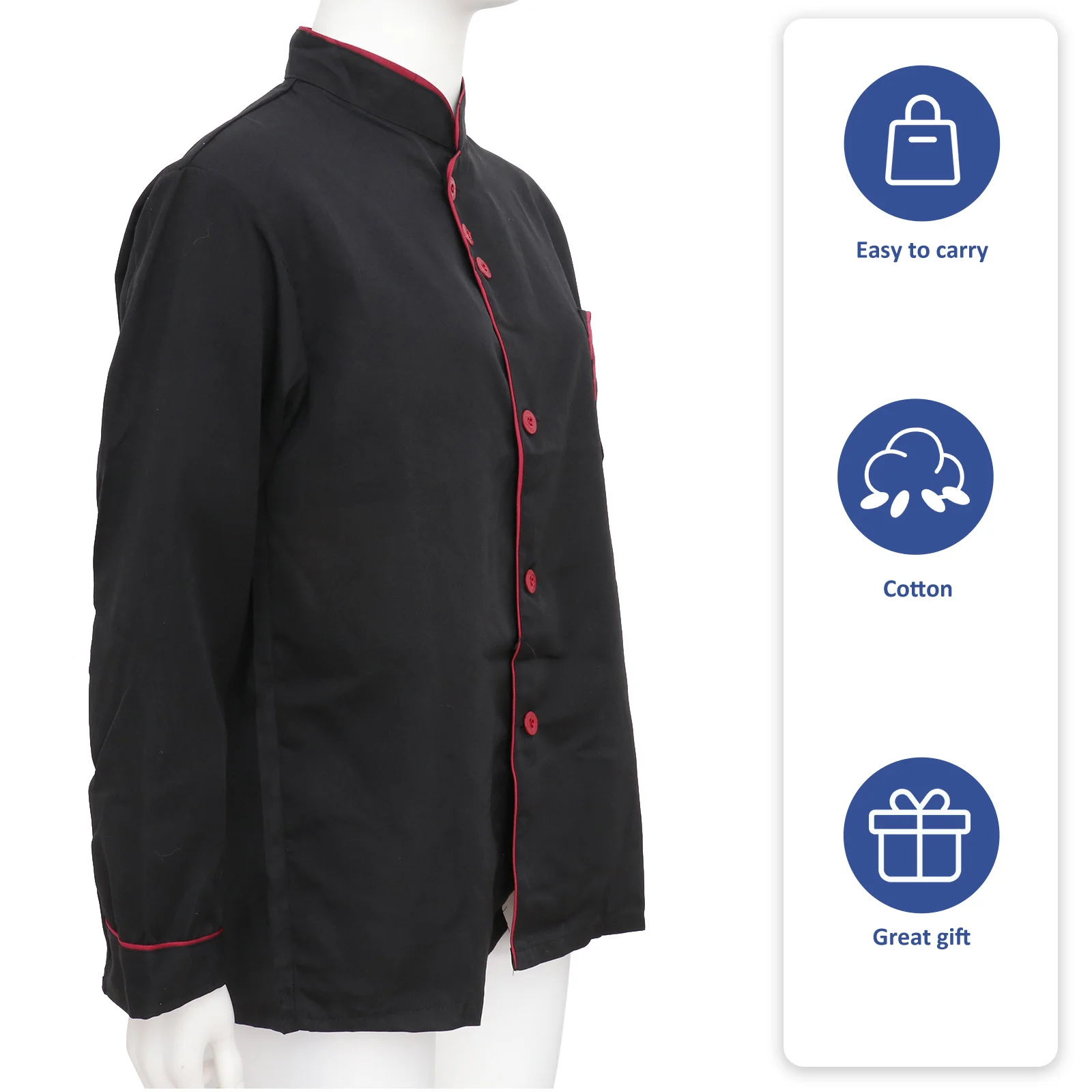 

Long Sleeve Chef Jacket Unisex Breathable Oil-Proof Wear-Resistant Kitchen Uniform For Restaurant Hotel Catering Workwear