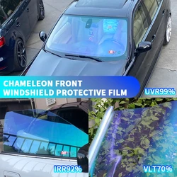 Chameleon Car Front Window Tint Film 99% UV Proof Solar Protection Film Decorative Protective Foils For Cars