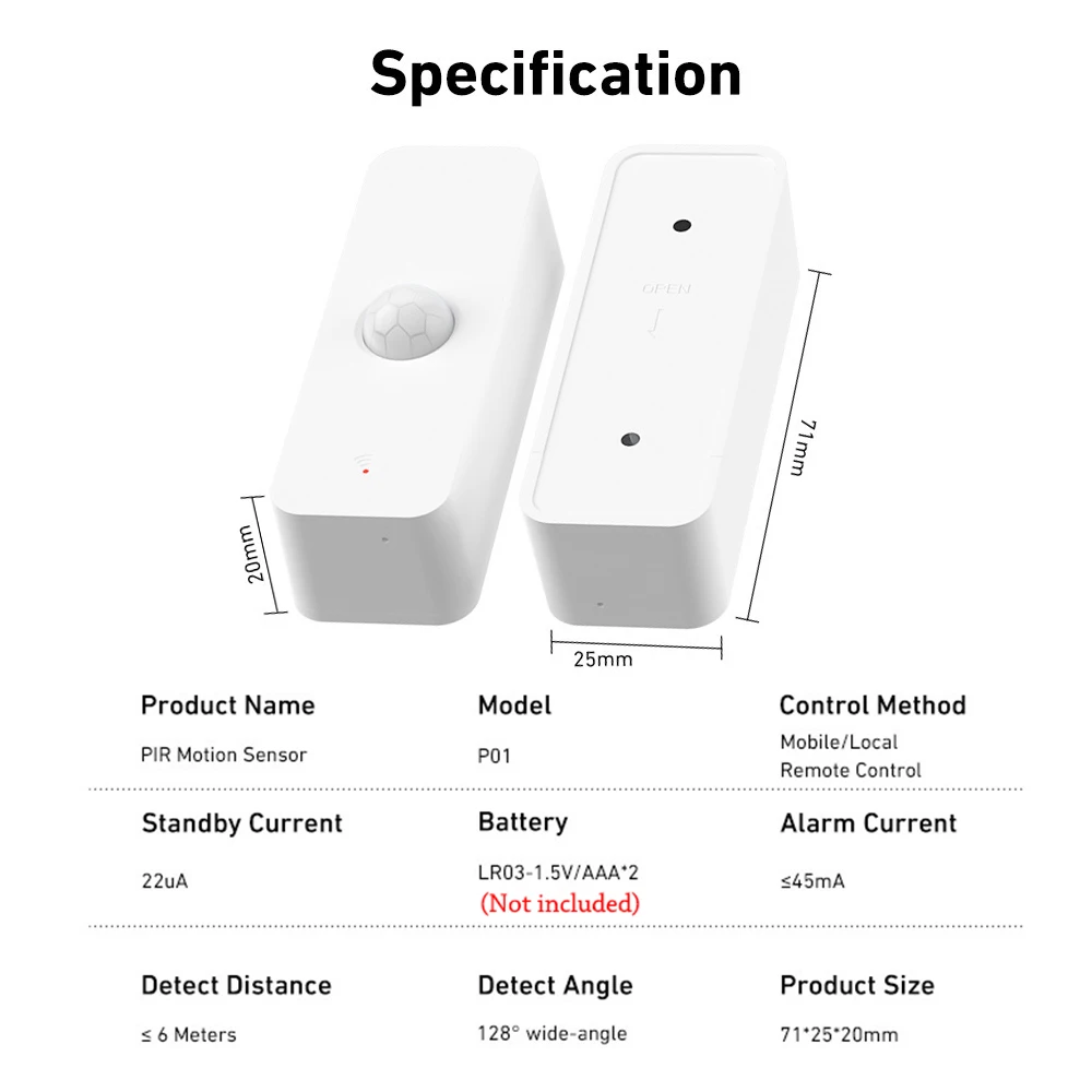 Imagem -06 - Tuya-zigbee 3.0 Sensor de Movimento Detector Infravermelho Smart Home Presença Humana Security Protection App Wifi Pir