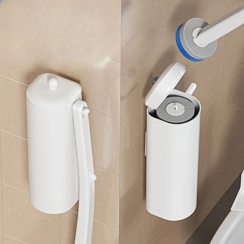 Einweg-Toilettenbürsten-Set, Wandmontage, austauschbarer Kopf, Haushaltsreinigungswerkzeug, keine toten Ecken, WC-Schrubber