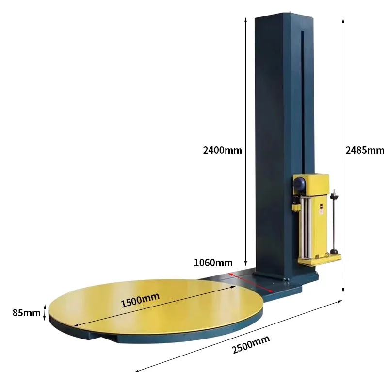 W pełni automatyczna nawijarka, gramofon do rozciągania palet, wstępnie wyciągnięty duży sprzęt do pakowania przemysłowego