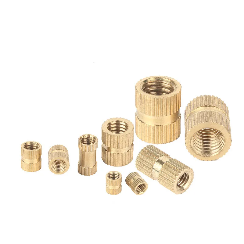 10PCS 8#-32*L=8/10/12--8mm（OD） UNC Braas insert nut Injection Molding Brass Knurled Thread Inserts Nuts