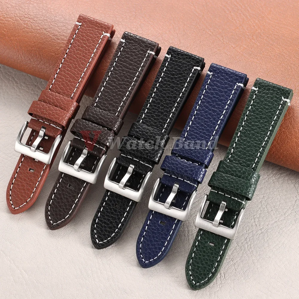 18mm 20mm 22mm 24mm Echtes Kalbsleder Uhrenarmbänder Universelles Braunes Armband für Herren und Damen Ersatz-Uhrenarmbänder mit Metallschnalle – Detail 6