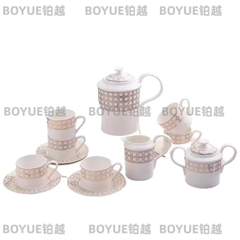 Luxury Bone China Coffee Cup Set Simple European Style Tea Cups for Home Use Elegant Gift Wholesale