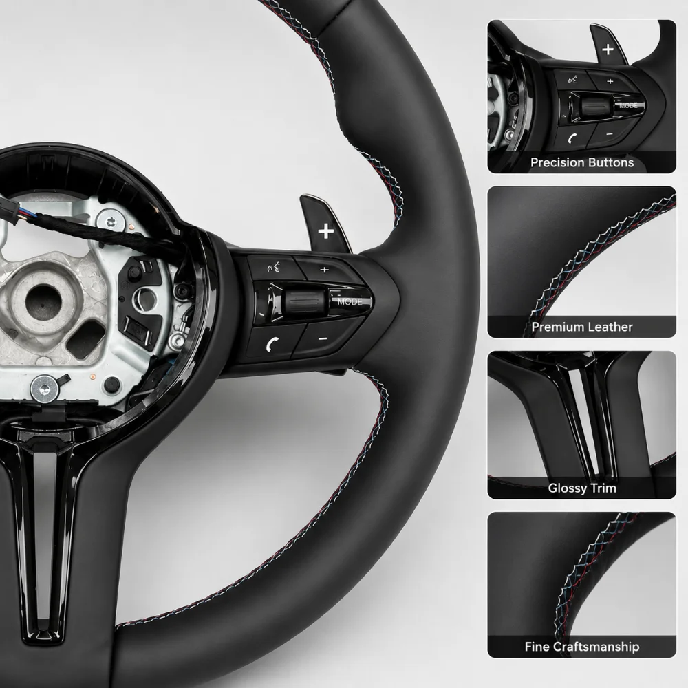 Steering Wheel For BMW F10 F11 F15 F16 F20 F30 F31 F32 F36 E70 E71 E84 E87 E90 M3 M4 Manual Automatic Leather Sport Interior