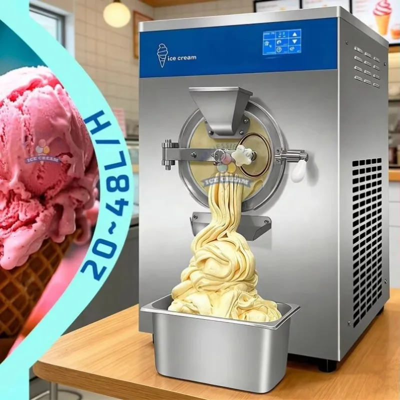 

Factory Price 20L/H 5 Program Artisan Milkshake/custard Maker Batch Freezer Gelato Italian Water Ice Cream Machine