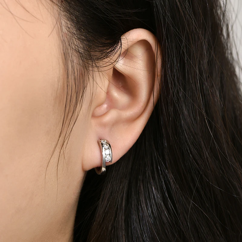 Lnngy zertifizierte 2,5 mm Moissanit-Ohrringe, 14 Karat Gold gefüllte Creolen für Damen, temperamentvoll, vielseitig, Damenschmuck, Geschenk – Detail 13