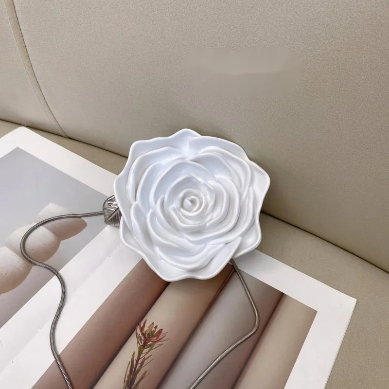 3D Flower Women's Rose Shaped Box Bag Girls High Quality Socialite Dinner Bag Niche Ladies Exquisite Retro Party Crossbody Bag